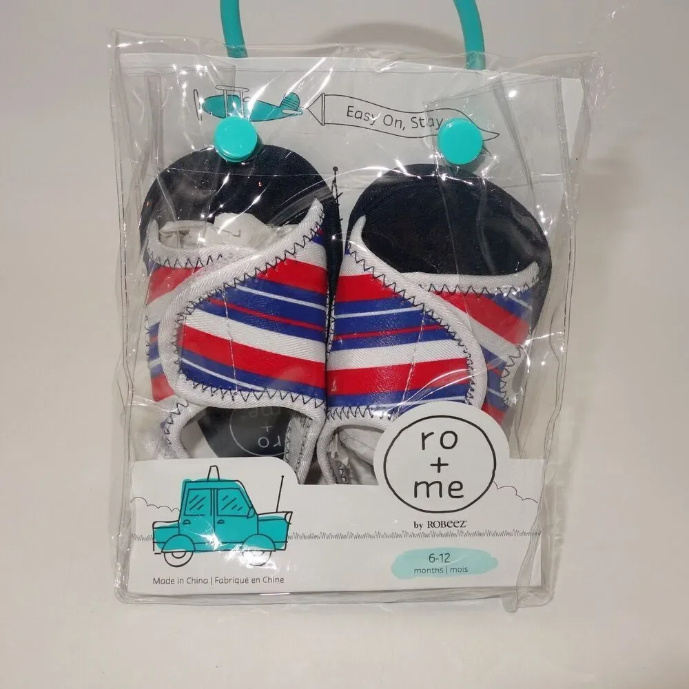 NEW Baby Ro+Me by Robeez Red White Blue Patriotic Sandals 6-12 Months